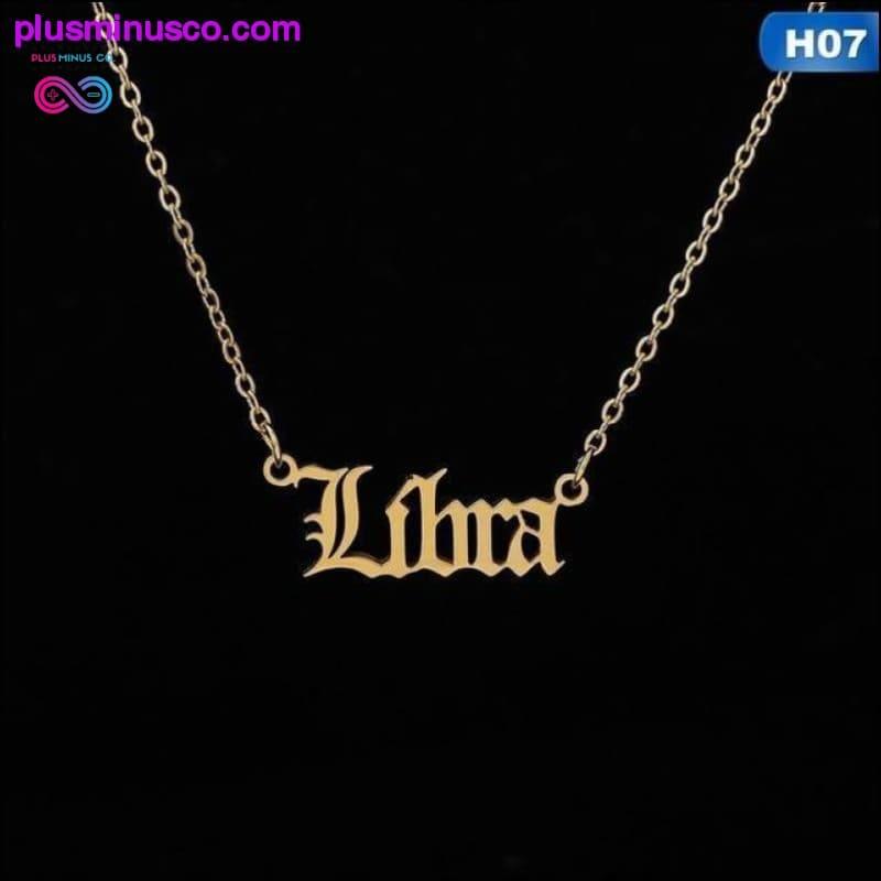 12 Zodiac Letter Constellations Pendants Necklace For Women - plusminusco.com