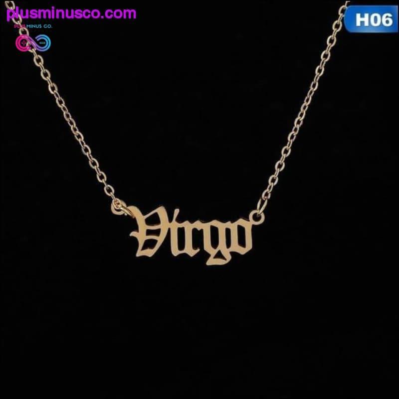 12 Zodiac Letter Constellations Pendants Necklace For Women - plusminusco.com