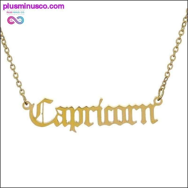 12 Zodiac Letter Constellations Pendants Necklace For Women - plusminusco.com