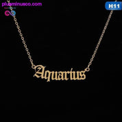 12 Zodiac Letter Constellations Pendants Necklace For Women - plusminusco.com