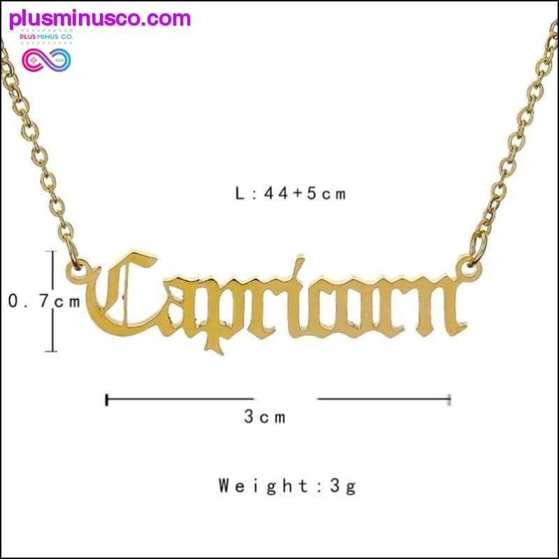 12 Zodiac Letter Constellations Pendants Necklace For Women - plusminusco.com
