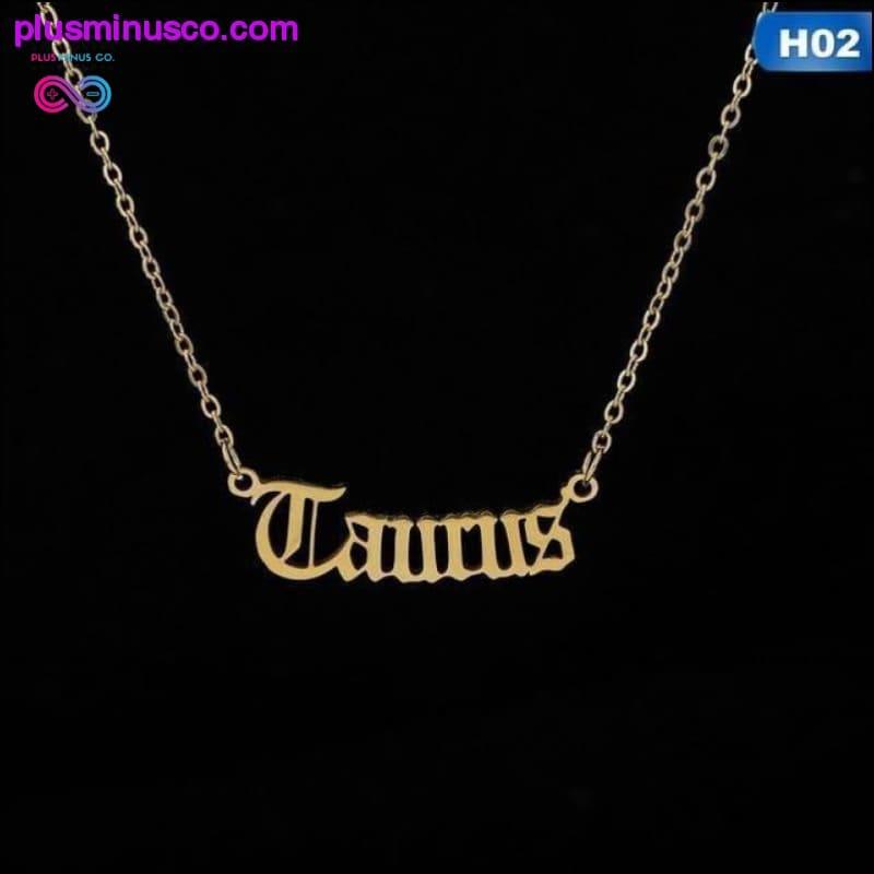 12 Zodiac Letter Constellations Pendants Necklace For Women - plusminusco.com