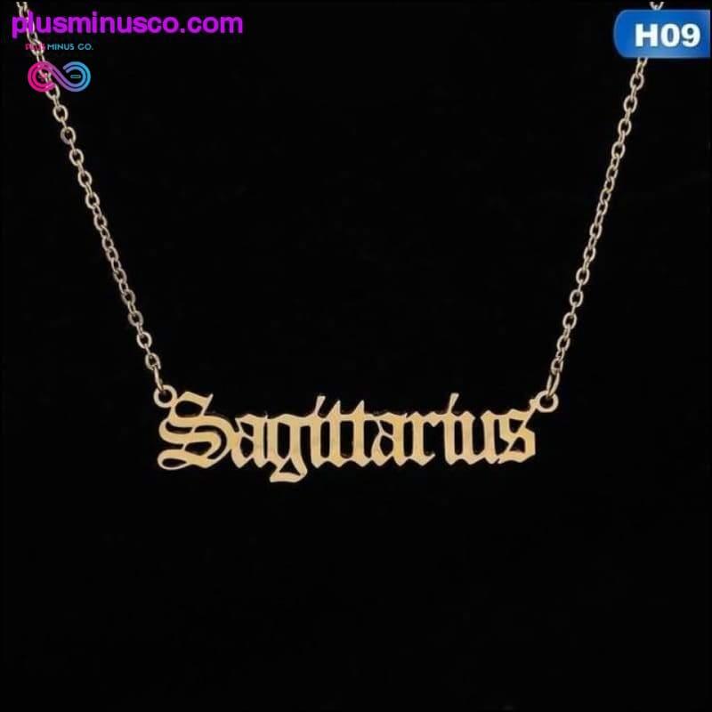 12 Zodiac Letter Constellations Pendants Necklace For Women - plusminusco.com