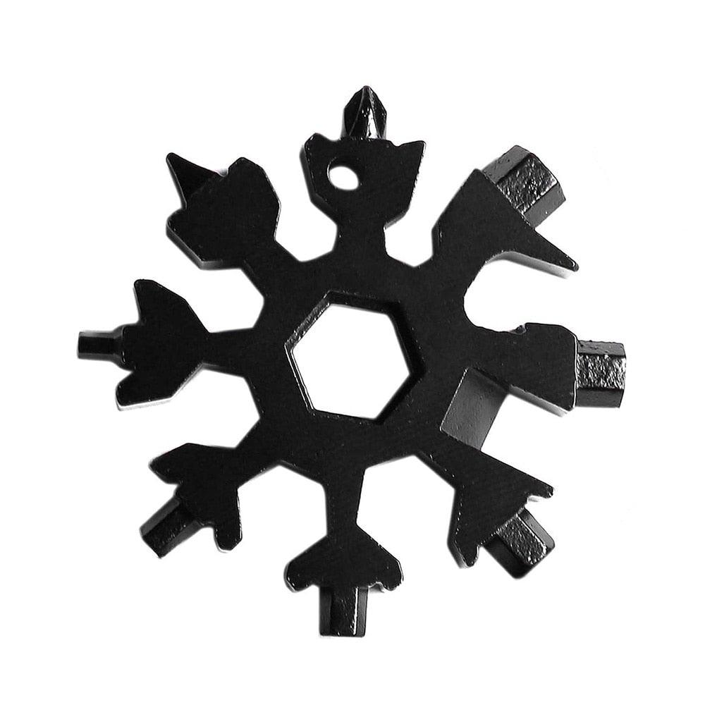18 in 1 Snowflake Spanner Keyring Hex Multifunction Outdoor Hike Wrench Key Ring Pocket Multipurpose Camp Survive Hand Tools - plusminusco.com