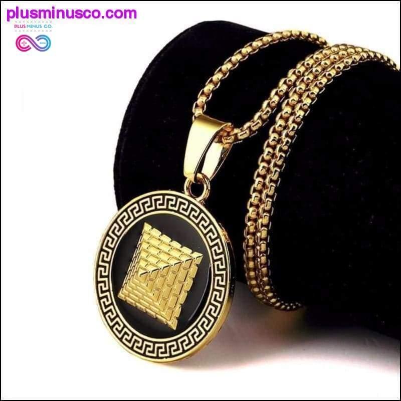 18 Karat echt vergoldete Pyramiden-Halskette aus dem alten Ägypten - plusminusco.com