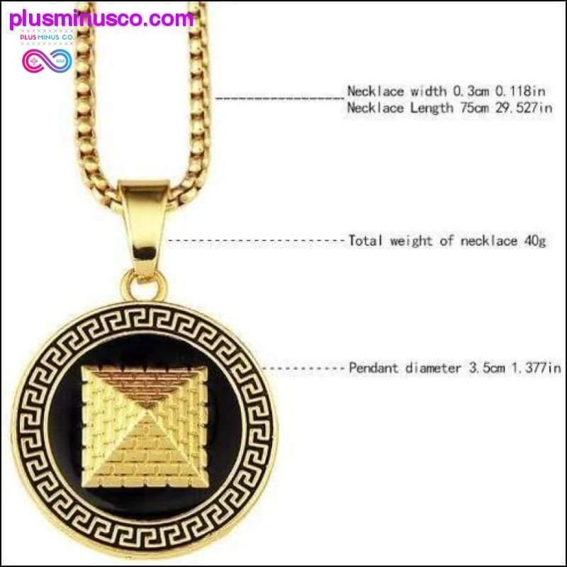 Collana con piramide dell'antico Egitto placcata in oro reale 18k - plusminusco.com