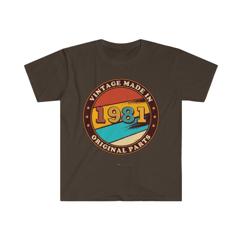 1981 빈티지 생일 티셔츠, 재미있는 80년대 복고풍 영감을 받은 그래픽 티 셔츠, 1981 빈티지 오리지널 부품, 빈티지 생일 선물 - plusminusco.com