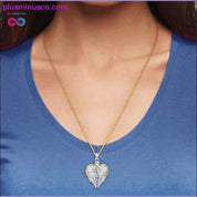 قطعة واحدة من حجر الراين والكريستال الذهبي والفضي بتصميم على شكل قلب ملاك - plusminusco.com