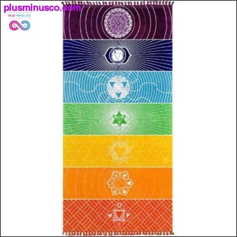 1 stk dusker Enkelt regnbue Chakra Tapestry Håndkle Mandala - plusminusco.com
