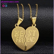 2 PCS Heart Best Friend Stainless Steel Necklace for Friend - plusminusco.com