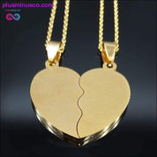 2 قطعة قلادة من الفولاذ المقاوم للصدأ على شكل قلب أفضل صديق لصديق - plusminusco.com