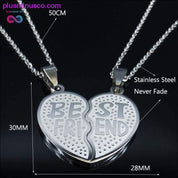 2 PCS Heart Best Friend Stainless Steel Necklace for Friend - plusminusco.com