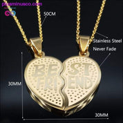 2 PCS Heart Best Friend Stainless Steel Necklace for Friend - plusminusco.com