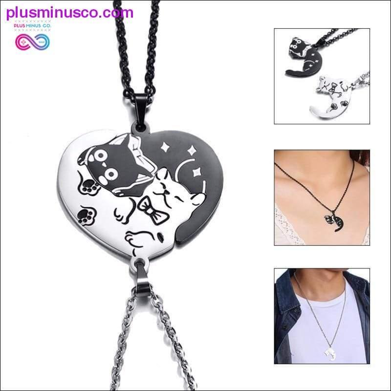 Sada roztomilých náhrdelníků ve tvaru srdce, tvaru srdce a pejska - plusminusco.com
