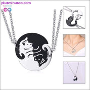 2 Pcs/Set Cute Cat Dog Shape Heart Puzzle Couples Necklaces - plusminusco.com