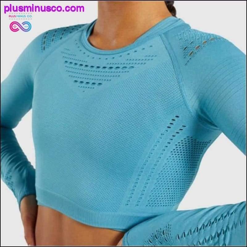 2 pcs/set Seamless Women Sport Suit Gym Workout Clothes Long - plusminusco.com