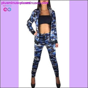 2-teiliges Damen-Set, Camouflage-Trainingsanzug, Fitnesshose – plusminusco.com