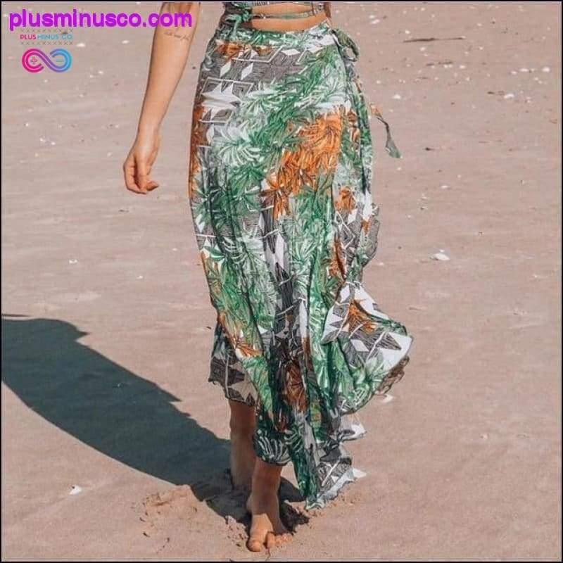 Backless Tunic Beach Dress Bikini Long Dress Print - plusminusco.com