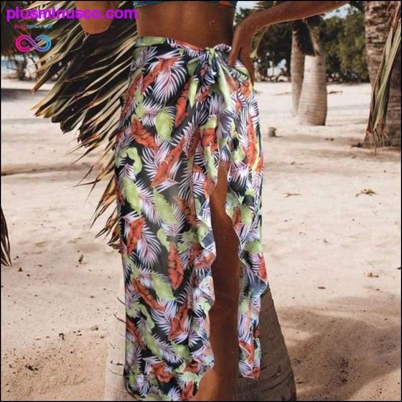 Backless Tunic Beach Dress Bikini Long Dress Print - plusminusco.com
