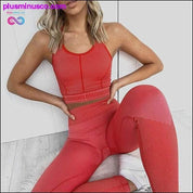 2020 Seamless Sport Suit 2 delar Yoga Set Legging Women Gym - plusminusco.com