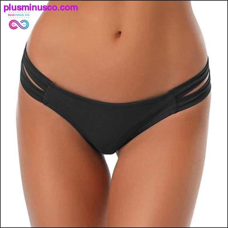 2020 Sexy Solid Thong Bikini Badetøy i brasiliansk snitt for kvinner - plusminusco.com
