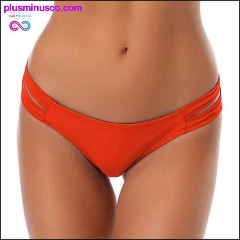2020 Sexig solid stringtrosa Bikini badkläder i brasiliansk snitt för kvinnor - plusminusco.com