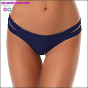 2020 Sexy Solid Thong Bikini Badetøy i brasiliansk snitt for kvinner - plusminusco.com