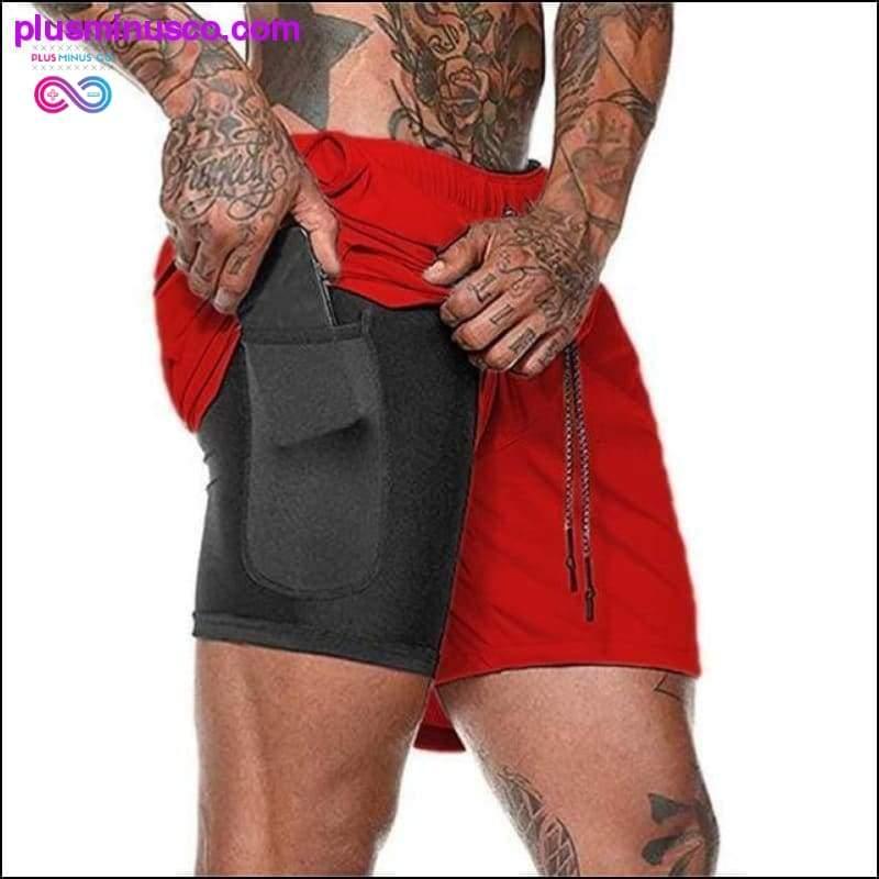 2020 Summer Running Shorts Men 2 in 1 Sports Jogging Fitness - plusminusco.com