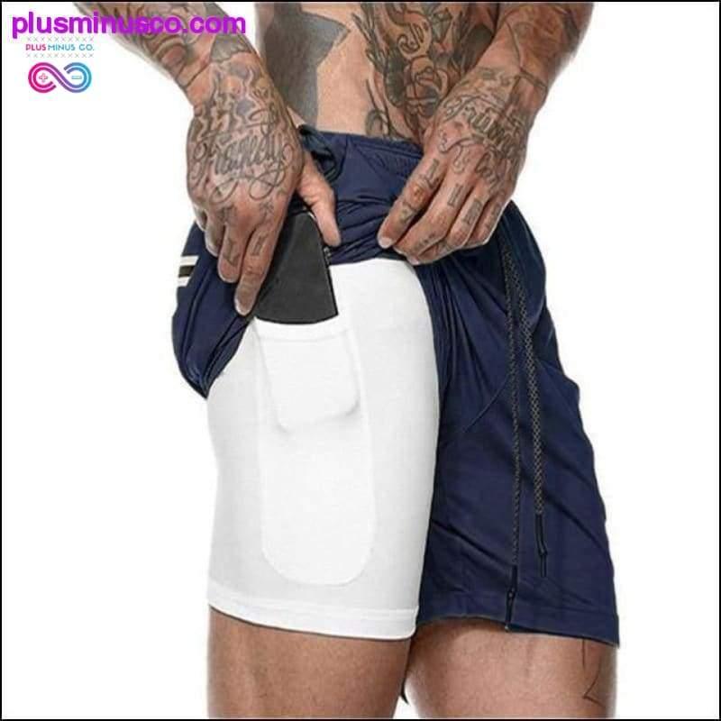 2020 Summer Running Shorts Men 2 in 1 Sports Jogging Fitness - plusminusco.com