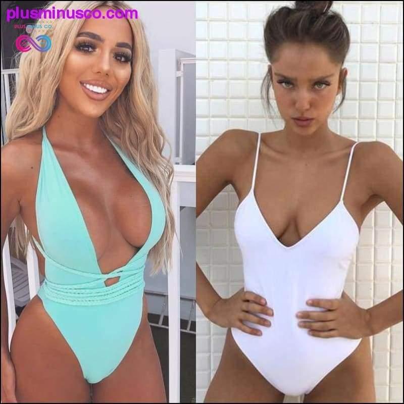 Women Swimwear Sexy high cut one piece Backless - plusminusco.com