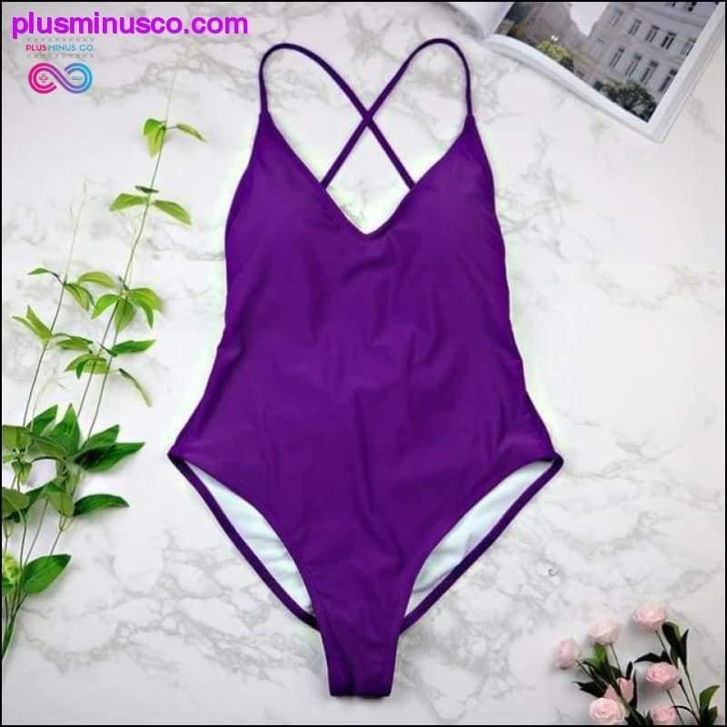 Women Swimwear Sexy high cut one piece Backless - plusminusco.com