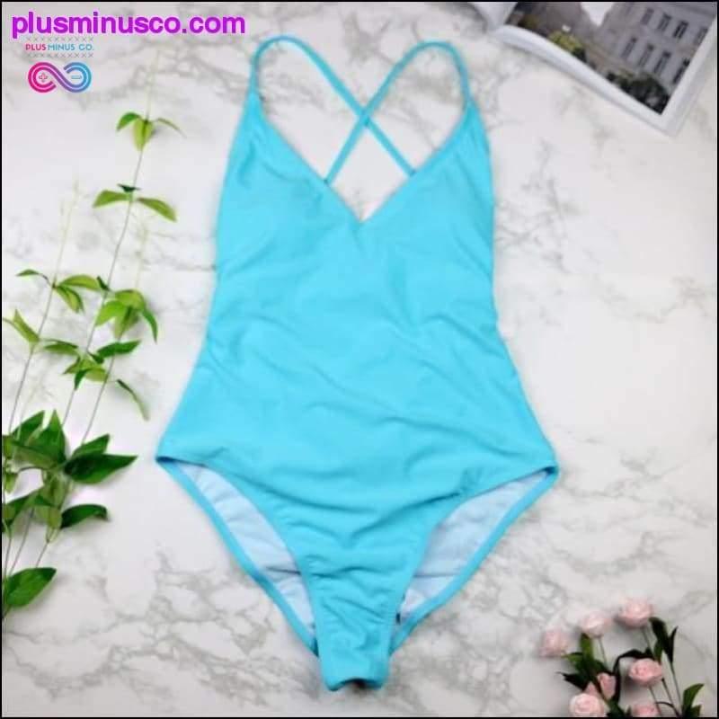 Women Swimwear Sexy high cut one piece Backless - plusminusco.com