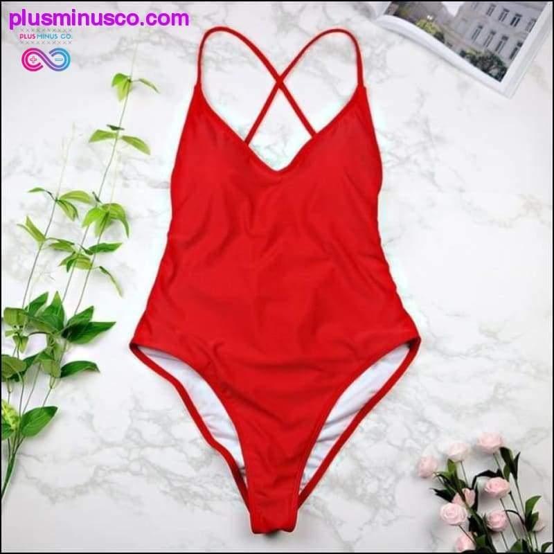 Women Swimwear Sexy high cut one piece Backless - plusminusco.com