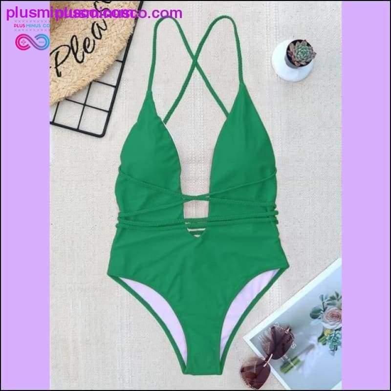 Women Swimwear Sexy high cut one piece Backless - plusminusco.com