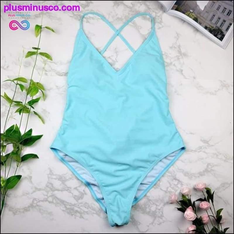 Women Swimwear Sexy high cut one piece Backless - plusminusco.com