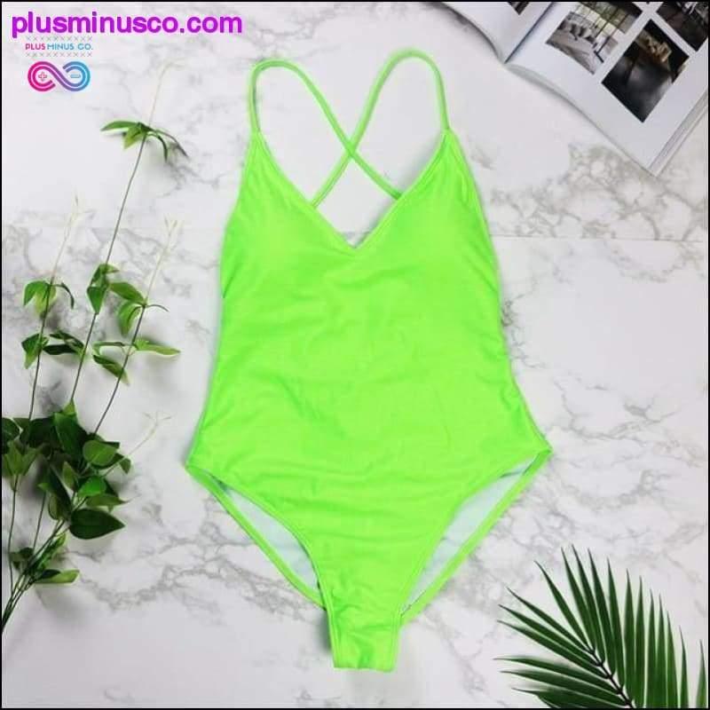 Women Swimwear Sexy high cut one piece Backless - plusminusco.com