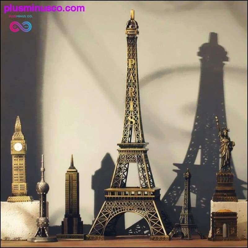 22 सेमी धातु कला शिल्प - पेरिस एफिल टॉवर मॉडल मूर्ति - प्लसमिनस्को.कॉम