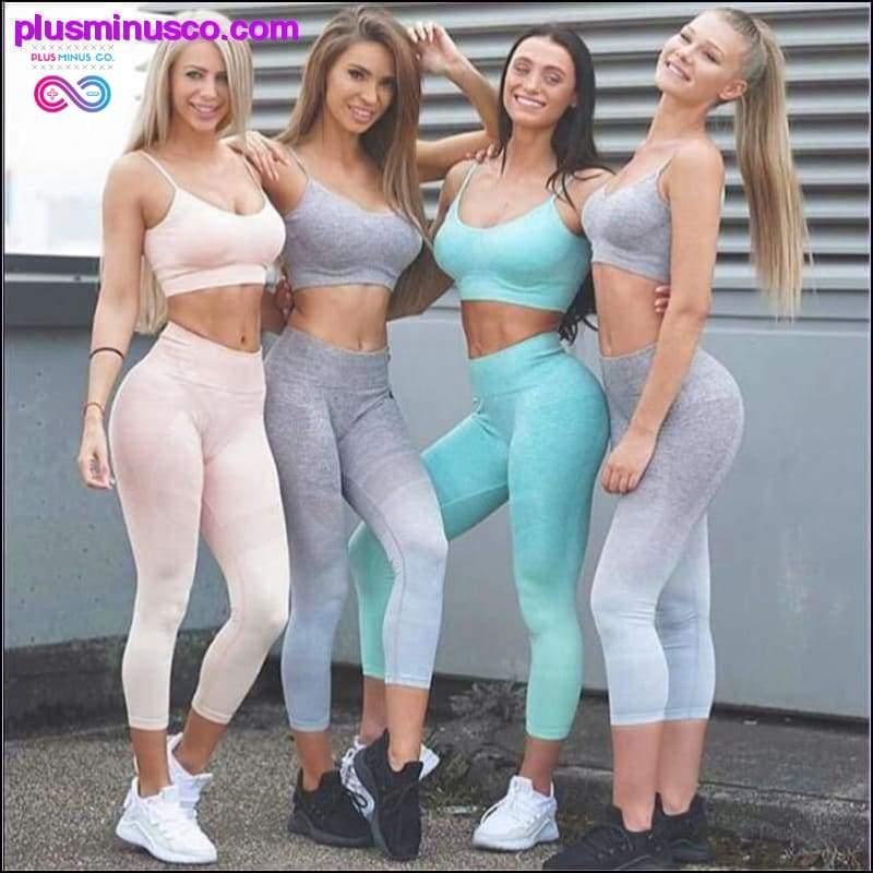2ST Gradient Ombre Seamless Yogaset Workout gym träningsoverall - plusminusco.com
