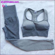طقم يوجا بدون خياطة مكون من قطعتين، أطقم ملابس رياضية للنساء - plusminusco.com