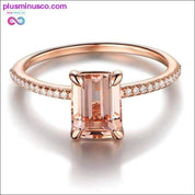 2Pcs Ring/Set Rose Gold Filled White Crystal Zircon Wedding - plusminusco.com