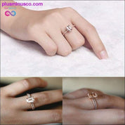 2 unidades de anel/conjunto de casamento com zircão de cristal branco preenchido com ouro rosa - plusminusco.com