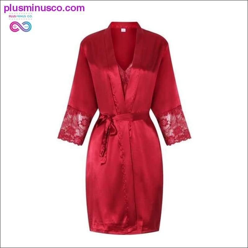 2PCS 로브 세트 신부 들러리 웨딩 드레스 레이스 섹시 - plusminusco.com