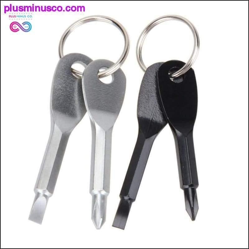 2 kosa večnamenskih orodij iz nerjavečega jekla, obesek za ključe, izvijač EDC - plusminusco.com