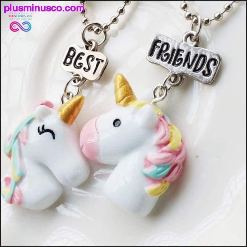 2PCS Unicorn Friendship eller Best Friend halsband och hängen - plusminusco.com