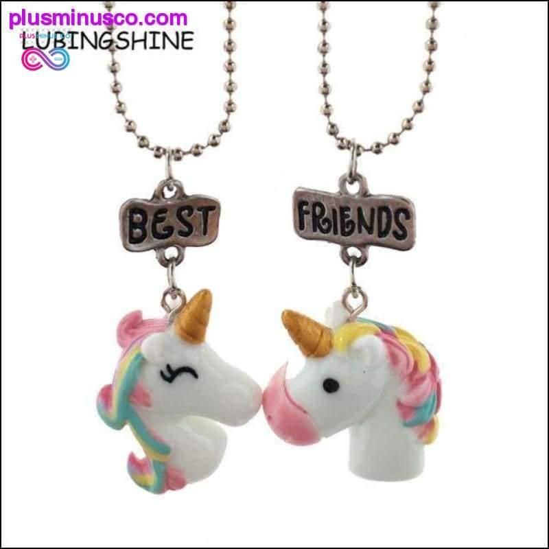 2PCS Unicorn Friendship eller Best Friend halsband och hängen - plusminusco.com