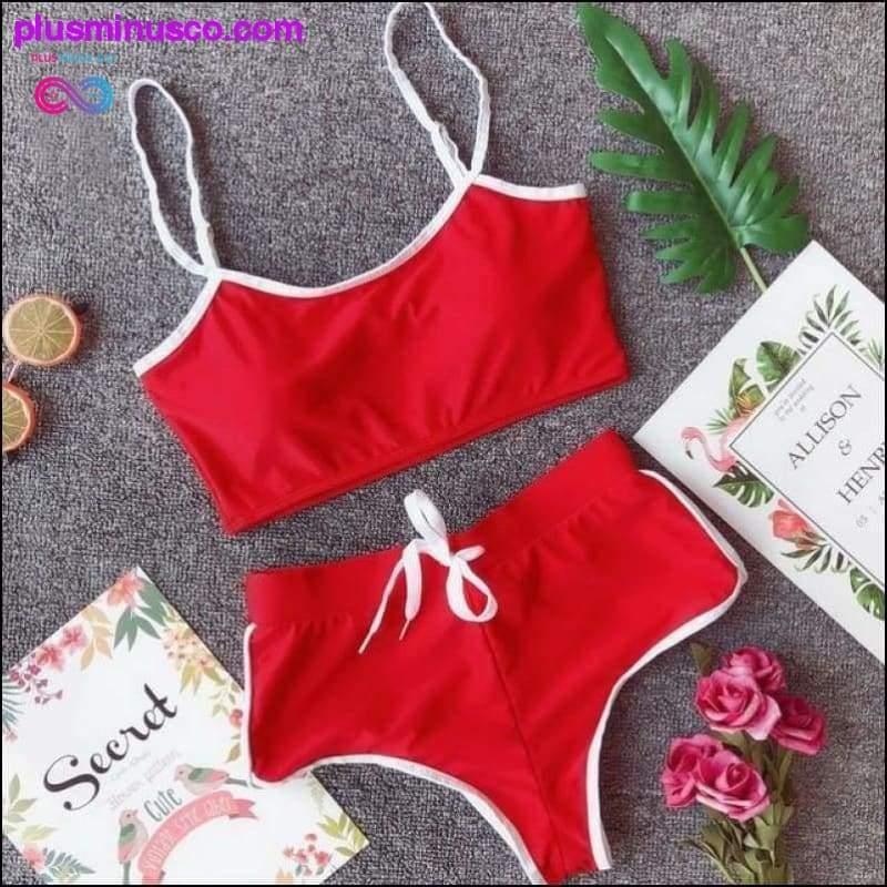 2PCS Women side Striped Gym Tracksuit Spaghetti Strap Vest - plusminusco.com