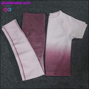 2PCS Yoga Set Women Long Sleeve Crop Tops And High Waisted - plusminusco.com