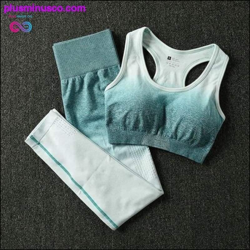 Комплект из 2 предметов для йоги: женские укороченные топы с длинными рукавами и высокой талией - plusminusco.com