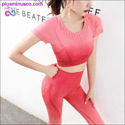 2pcs/set Gradient Yoga Clothing Suit Women Sports Vest Bra - plusminusco.com