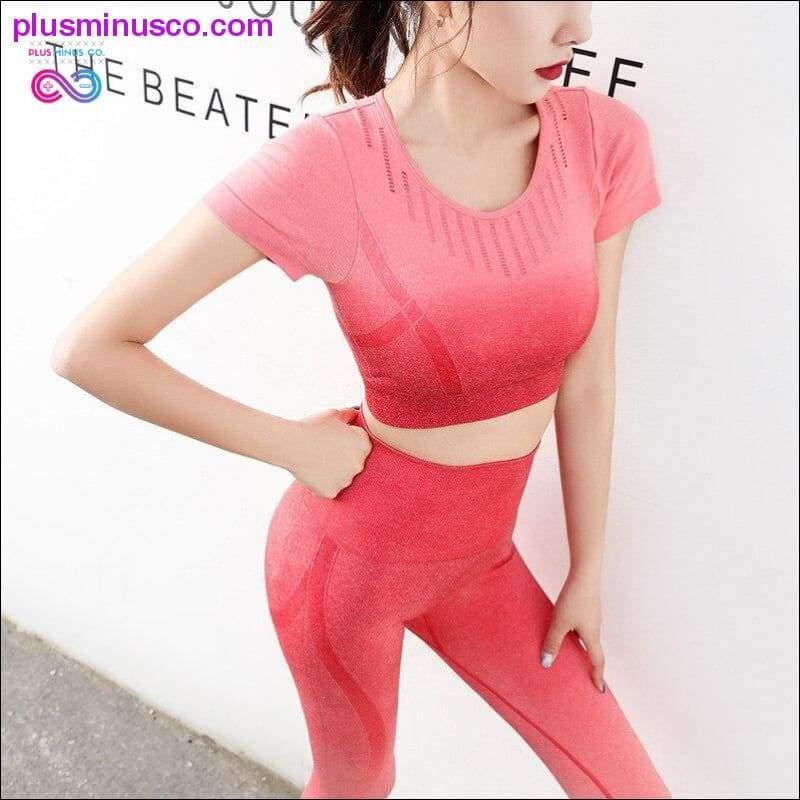 2pcs/set Gradient Yoga Clothing Suit Women Sports Vest Bra - plusminusco.com